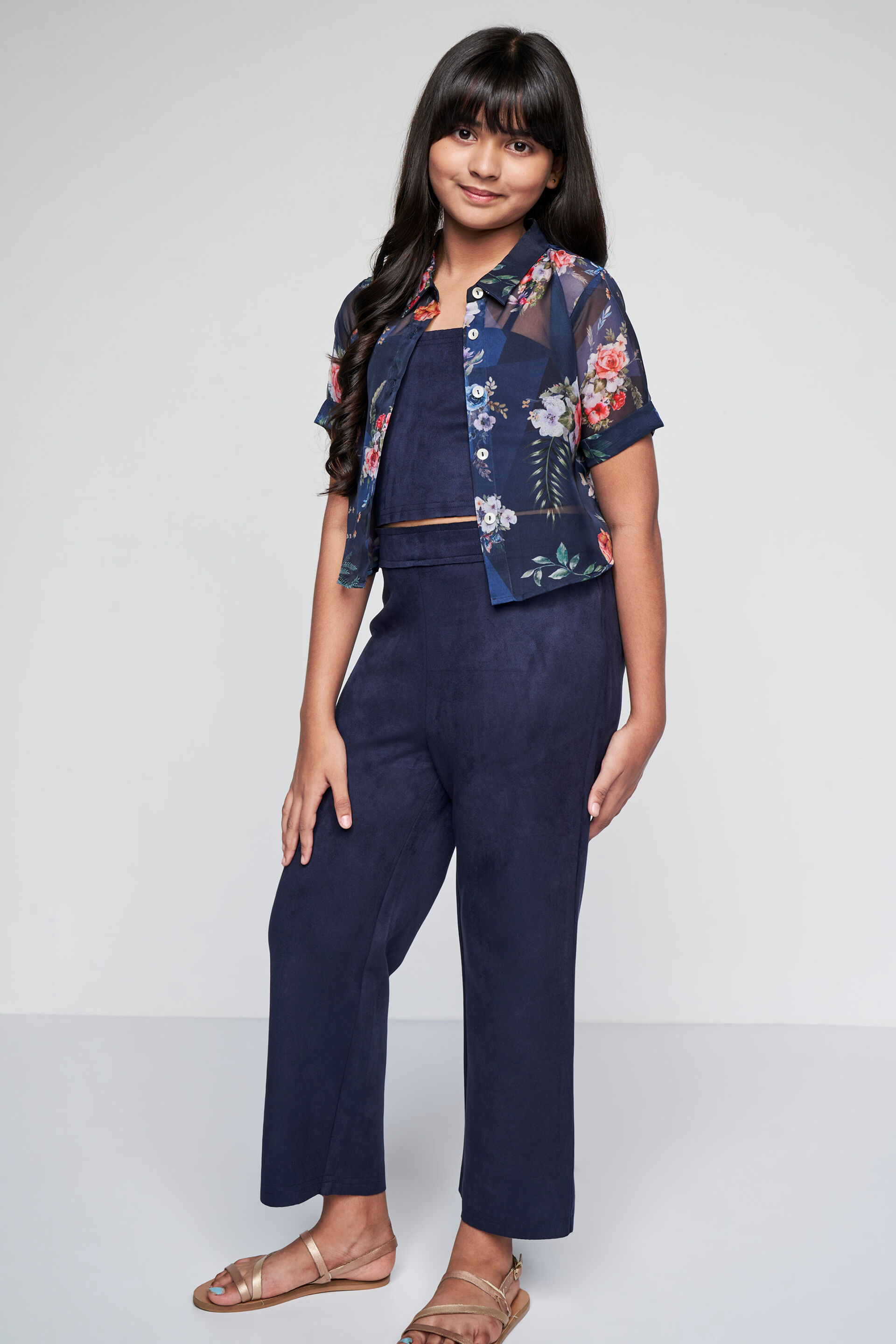 Buy our Navy Floral Straight Set 3 online from ANDIndia SC